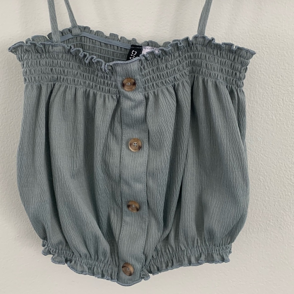 NWT H&M Small cropped light green tank top